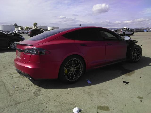 5YJSA1E66MF436089 - 2021 TESLA MODEL S RED photo 3