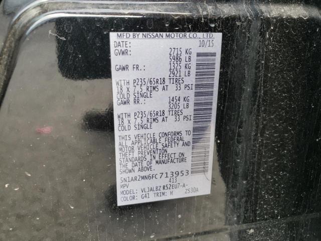 5N1AR2MN6FC713953 - 2015 NISSAN PATHFINDER S 黑色 照片 14