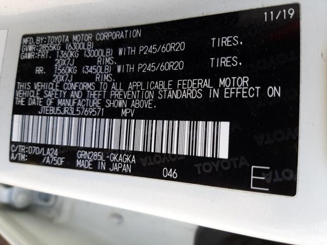 JTEBU5JR3L5769571 - 2020 TOYOTA 4RUNNER SR5/SR5 PREMIUM 白色 照片 13