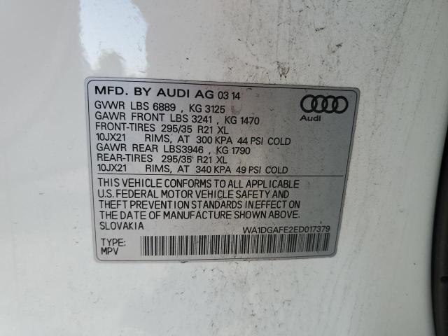 WA1DGAFE2ED017379 - 2014 AUDI Q7 PRESTIGE თეთრი ფოტო 12
