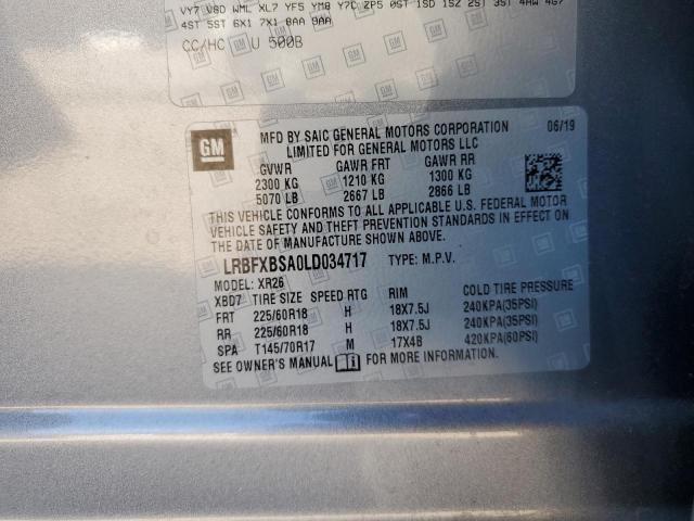 LRBFXBSA0LD034717 - 2020 BUICK ENVISION PREFERRED GRAY photo 14