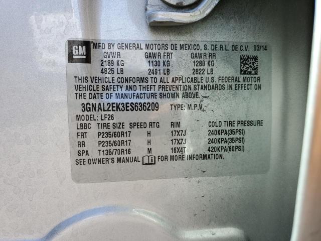 3GNAL2EK3ES636209 - 2014 CHEVROLET CAPTIVA LS 银色 照片 13