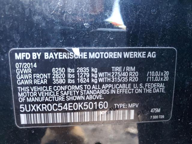 5UXKR0C54E0K50160 - 2014 BMW X5 XDRIVE35I BLACK photo 12