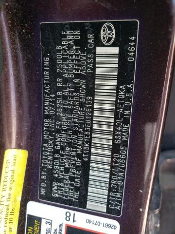 4T1BK1EB3EU126139 - 2014 TOYOTA AVALON BASE PURPLE photo 12