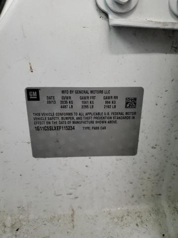 1G11C5SLXEF115234 - 2014 CHEVROLET MALIBU 1LT WHITE photo 13