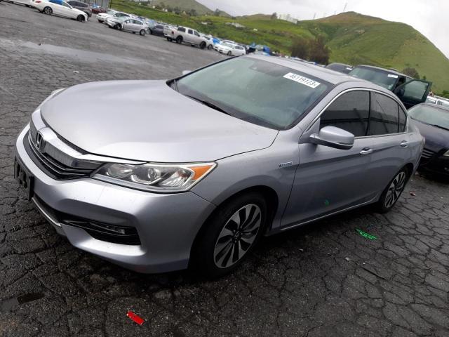 JHMCR6F58HC015105 - 2017 HONDA ACCORD HYBRID EXL SILVER photo 1