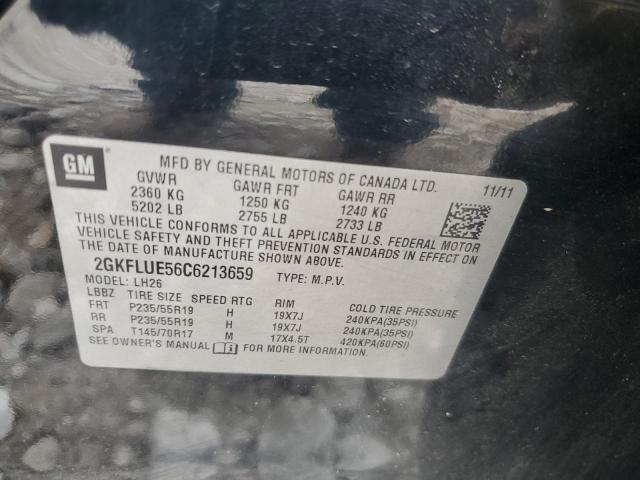 2GKFLUE56C6213659 - 2012 GMC TERRAIN SLT BLACK photo 13