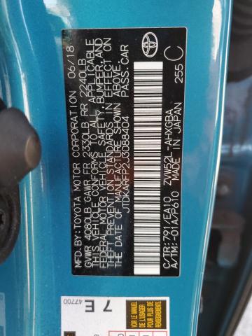 JTDKARFP2J3088404 - 2018 TOYOTA PRIUS PRIM 青绿色 照片 14