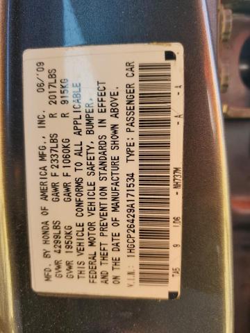 1HGCP26429A171534 - 2009 HONDA ACCORD LXP BLACK photo 12