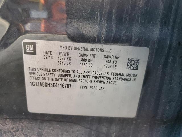 1G1JA5SH3E4116707 - 2014 CHEVROLET SONIC LS BLACK photo 12