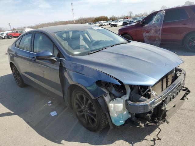 3FA6P0HD9JR145610 - 2018 FORD FUSION SE BLUE photo 4