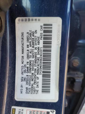 5Y2SM65896Z401971 - 2006 PONTIAC VIBE BLUE photo 12