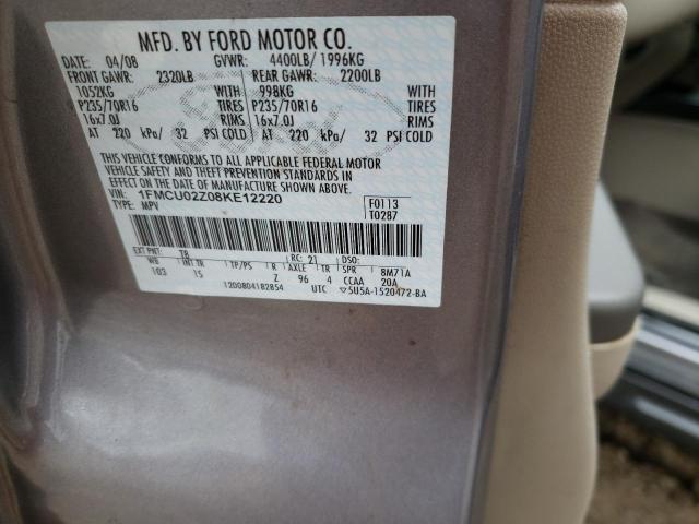 1FMCU02Z08KE12220 - 2008 FORD ESCAPE XLS GRAY photo 13