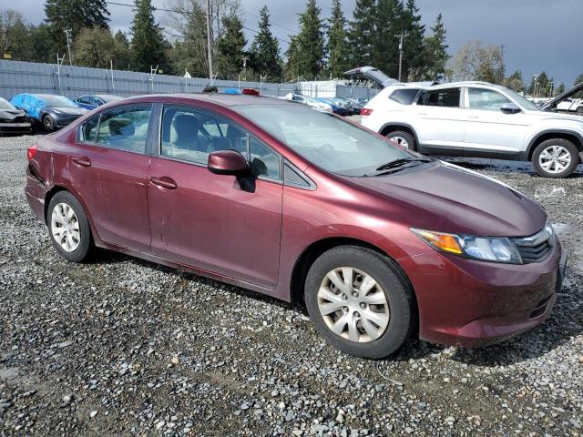 2HGFB2F50CH612865 - 2012 HONDA CIVIC LX MAROON photo 4