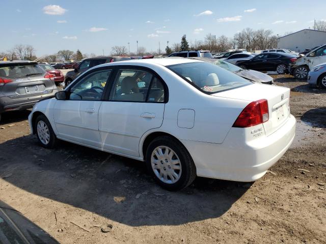 2HGES16565H536805 - 2005 HONDA CIVIC LX WHITE photo 2