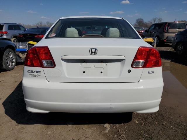 2HGES16565H536805 - 2005 HONDA CIVIC LX WHITE photo 6