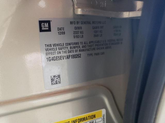1G4GE5EV1AF180262 - 2010 BUICK LACROSSE CXS BEIGE photo 12