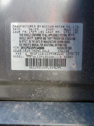 3N1CP5CVXPL549699 - 2023 NISSAN KICKS SV GRAY photo 12