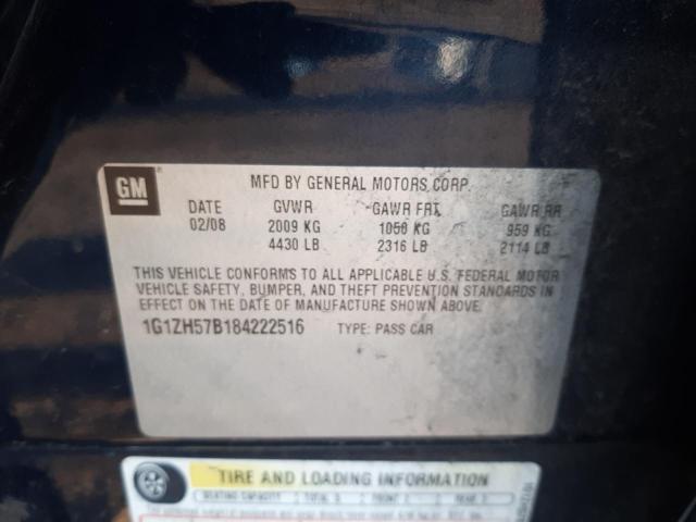 1G1ZH57B184222516 - 2008 CHEVROLET MALIBU 1LT BLUE photo 12