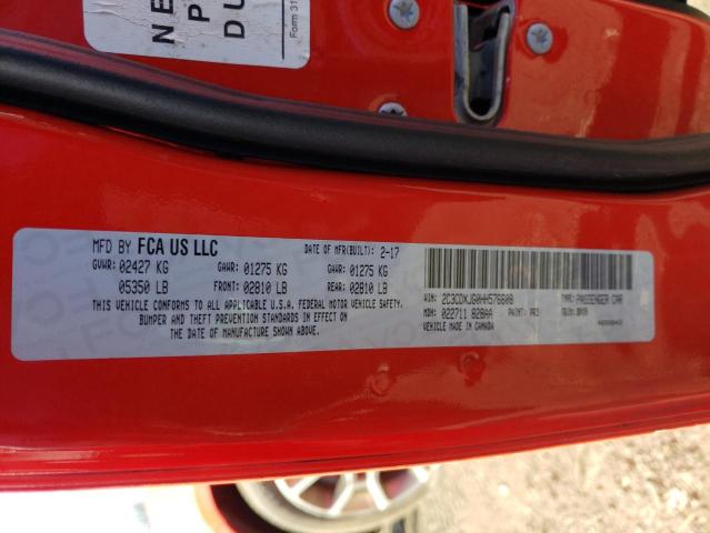 2C3CDXJG0HH576608 - 2017 DODGE CHARGER SXT RED photo 12