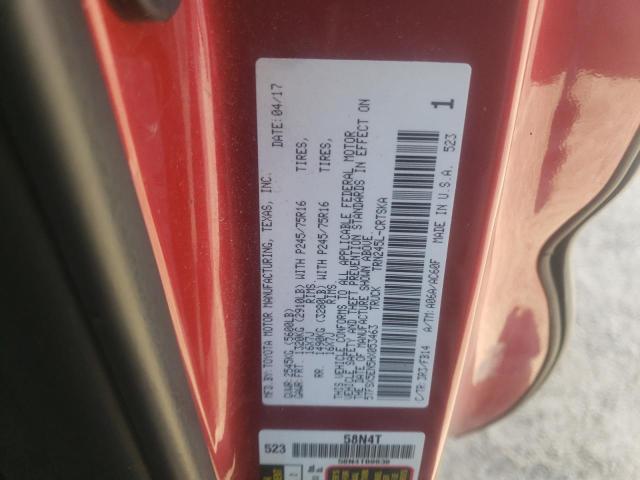 5TFSX5EN5HX053463 - 2017 TOYOTA TACOMA ACCESS CAB წითელი ფოტო 12