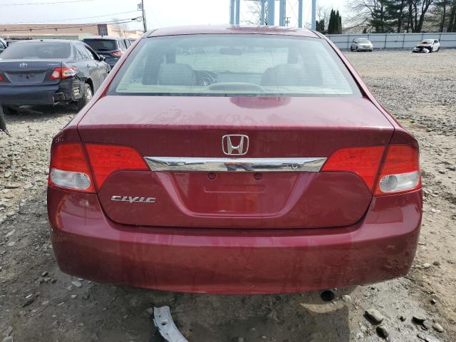 19XFA1F59BE034030 - 2011 HONDA CIVIC LX BURGUNDY photo 6