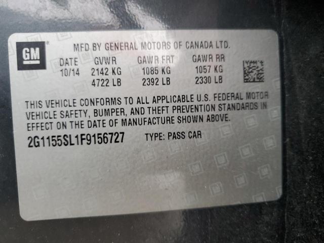 2G1155SL1F9156727 - 2015 CHEVROLET IMPALA LTZ GRAY photo 12