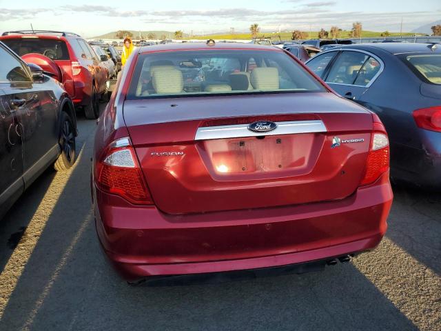 3FADP0L34BR335421 - 2011 FORD FUSION HYBRID RED photo 6
