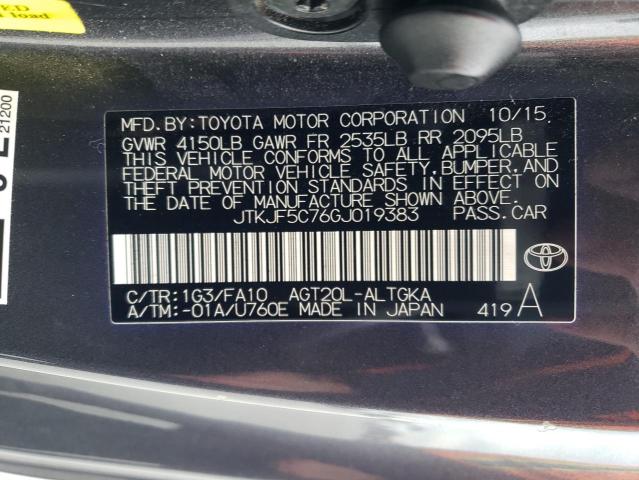 JTKJF5C76GJ019383 - 2016 TOYOTA SCION TC 灰色 照片 12