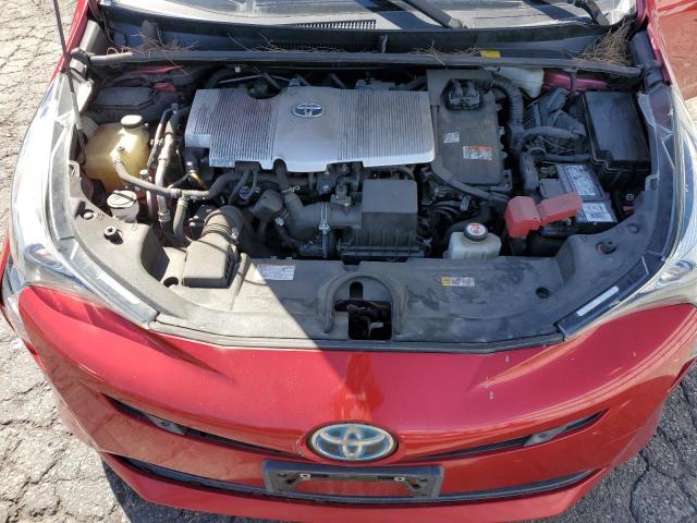 JTDKBRFU7H3570816 - 2017 TOYOTA PRIUS RED photo 11