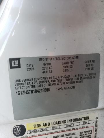 1G1ZH57B184218806 - 2008 CHEVROLET MALIBU 1LT WHITE photo 13