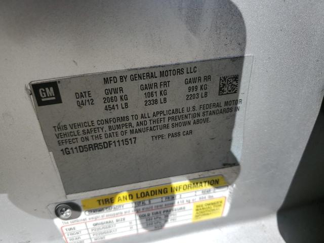 1G11D5RR5DF111517 - 2013 CHEVROLET MALIBU 1LT 银色 照片 12