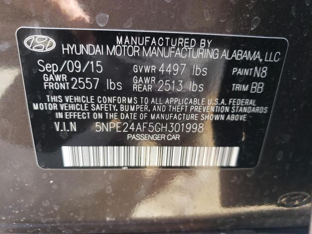 5NPE24AF5GH301998 - 2016 HYUNDAI SONATA SE BROWN photo 13