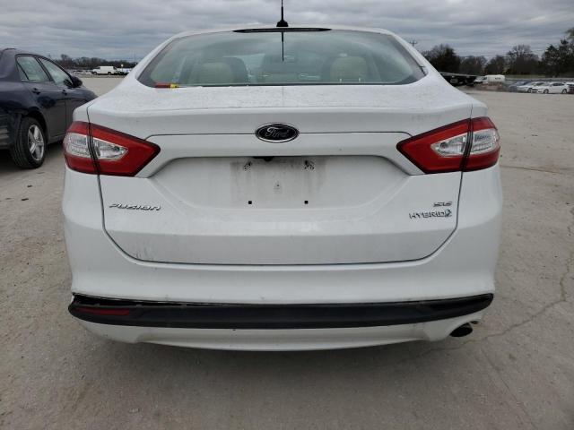 3FA6P0LU4ER285478 - 2014 FORD FUSION SE HYBRID WHITE photo 6