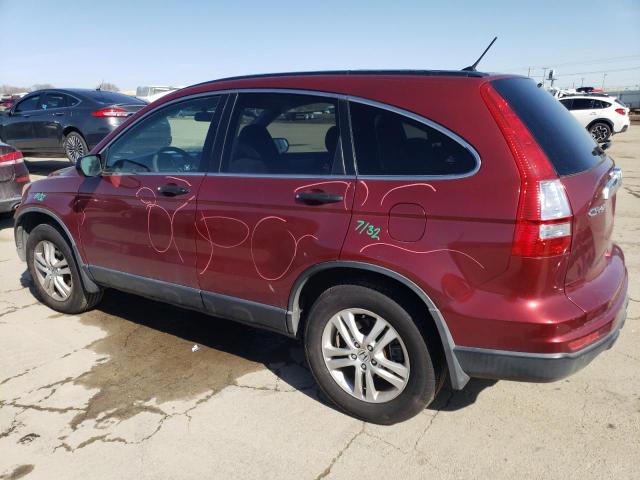 JHLRE4H56AC001818 - 2010 HONDA CR-V EX MAROON photo 2