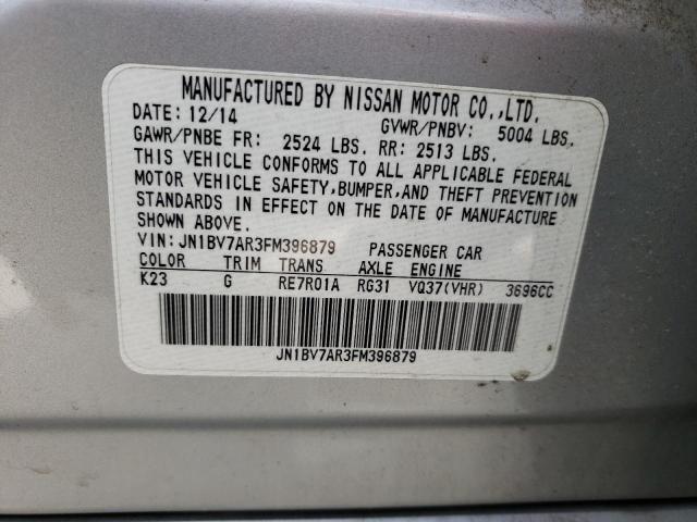 JN1BV7AR3FM396879 - 2015 INFINITI Q50 BASE SILVER photo 12