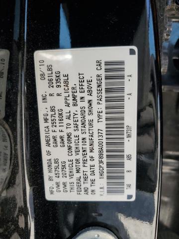 1HGCP3F89BA001377 - 2011 HONDA ACCORD EXL BLACK photo 13