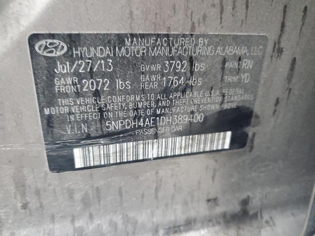 5NPDH4AE1DH389400 - 2013 HYUNDAI ELANTRA GLS BLACK photo 12