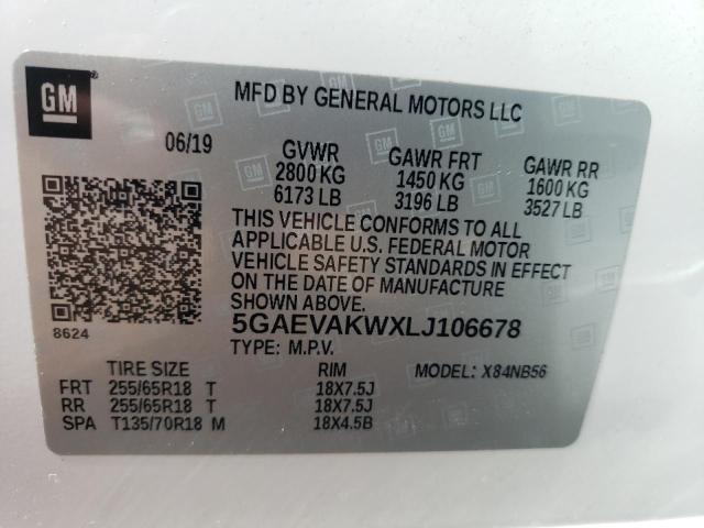 5GAEVAKWXLJ106678 - 2020 BUICK ENCLAVE ESSENCE 白色 照片 13