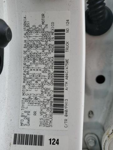 3TMJU62N89M076712 - 2009 TOYOTA TACOMA DOUBLE CAB PRERUNNER WHITE photo 13