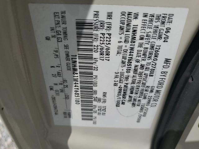 1LNHM81W44Y685180 - 2004 LINCOLN TOWN CAR EXECUTIVE Beige Foto 12