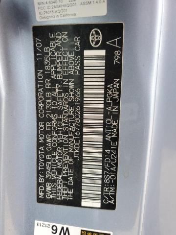 JTKDE167780261966 - 2008 TOYOTA SCION TC 蓝色 照片 12