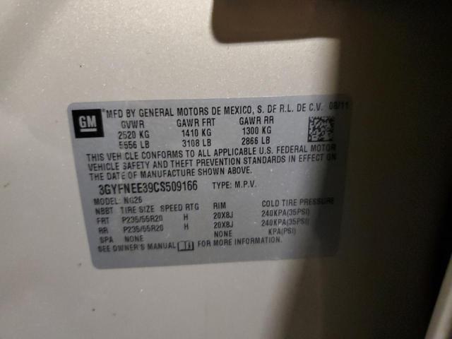 3GYFNEE39CS509166 - 2012 CADILLAC SRX PERFORMANCE COLLECTION GOLD photo 13