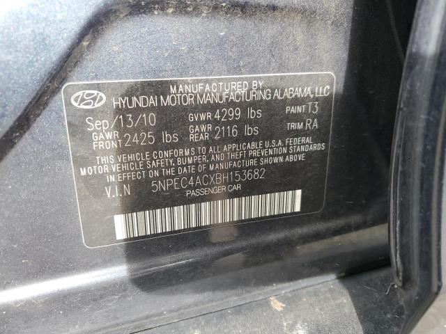 5NPEC4ACXBH153682 - 2011 HYUNDAI SONATA SE CHARCOAL photo 12