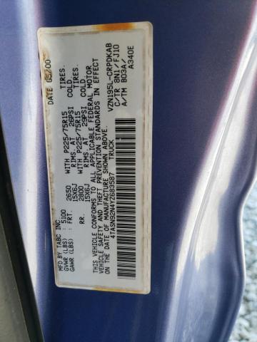 4TASN92N4YZ683587 - 2000 TOYOTA TACOMA XTRACAB PRERUNNER 蓝色 照片 12