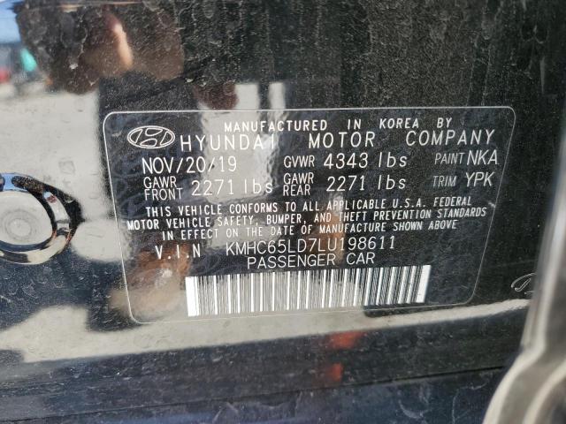 KMHC65LD7LU198611 - 2020 HYUNDAI IONIQ SE GRAY photo 12