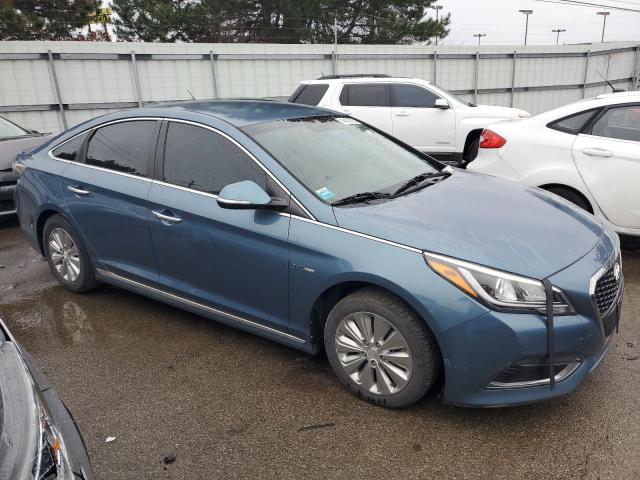 KMHE24L13GA040620 - 2016 HYUNDAI SONATA HYBRID BLUE photo 4