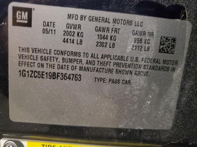 1G1ZC5E19BF364763 - 2011 CHEVROLET MALIBU 1LT 蓝色 照片 12