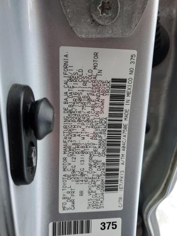 3TMJU4GN6BM122430 - 2011 TOYOTA TACOMA DOUBLE CAB PRERUNNER SILVER photo 12