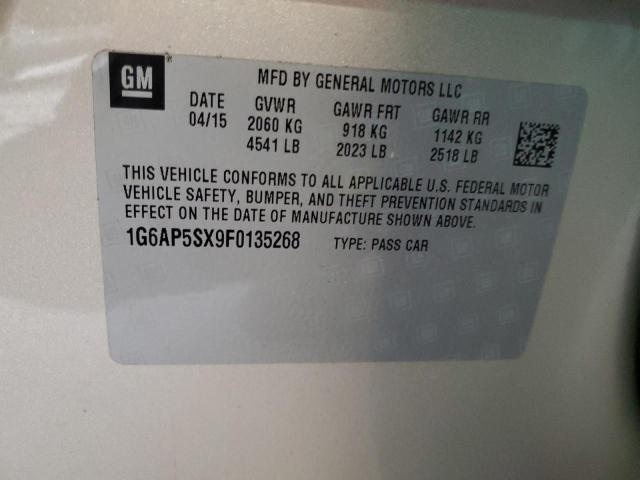 1G6AP5SX9F0135268 - 2015 CADILLAC CTS BEIGE photo 12